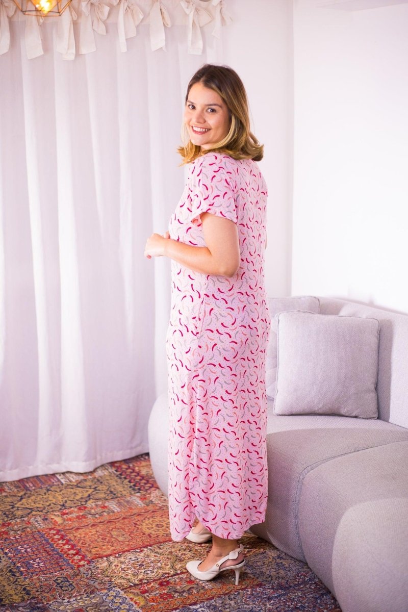 Vestido Antonella – Decote V com Fendas Laterais em Malha Confort