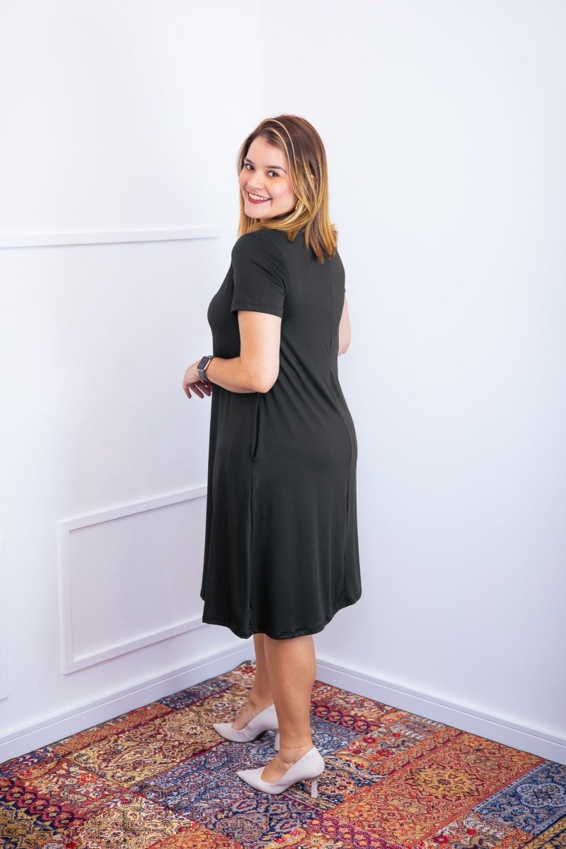 Vestido Sara - Malha Confort Midi com Manga