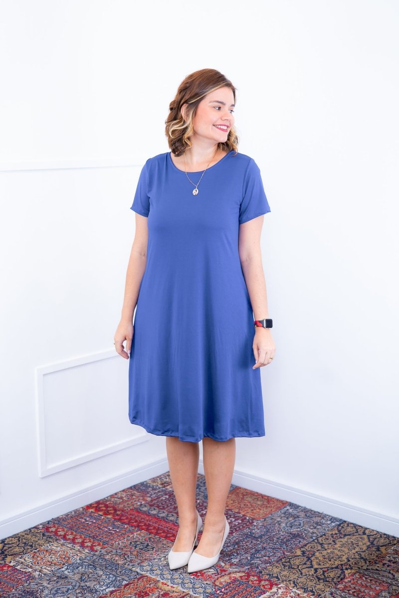 Vestido Sara - Malha Confort Midi com Manga