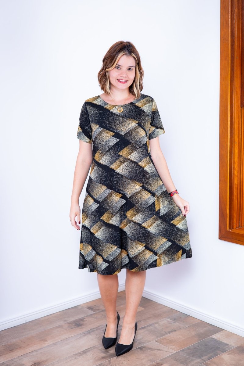 Vestido Sara - Malha Confort Midi com Manga