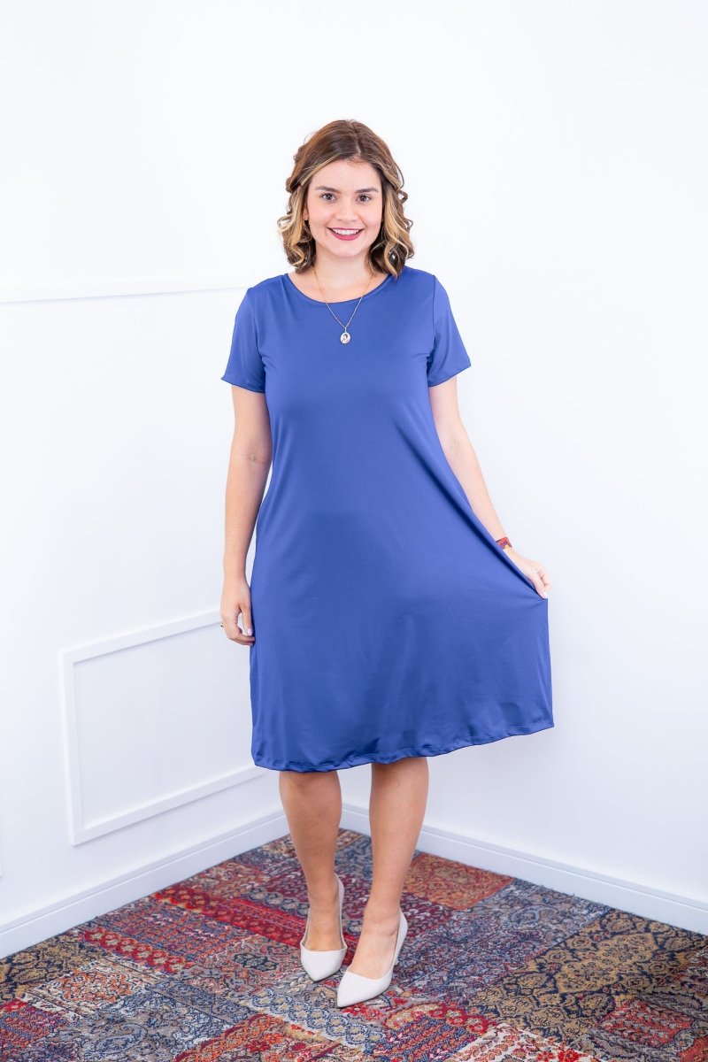 Vestido Sara - Malha Confort Midi com Manga