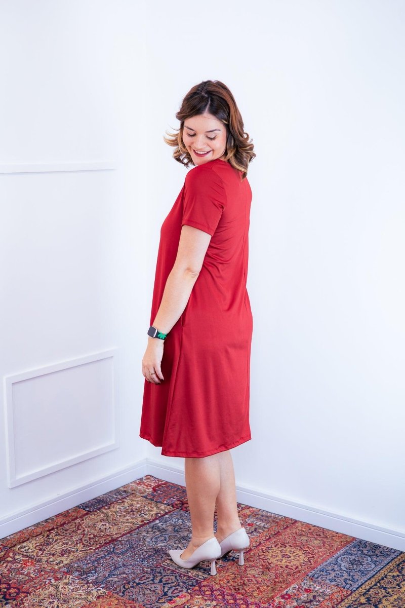 Vestido Sara - Malha Confort Midi com Manga