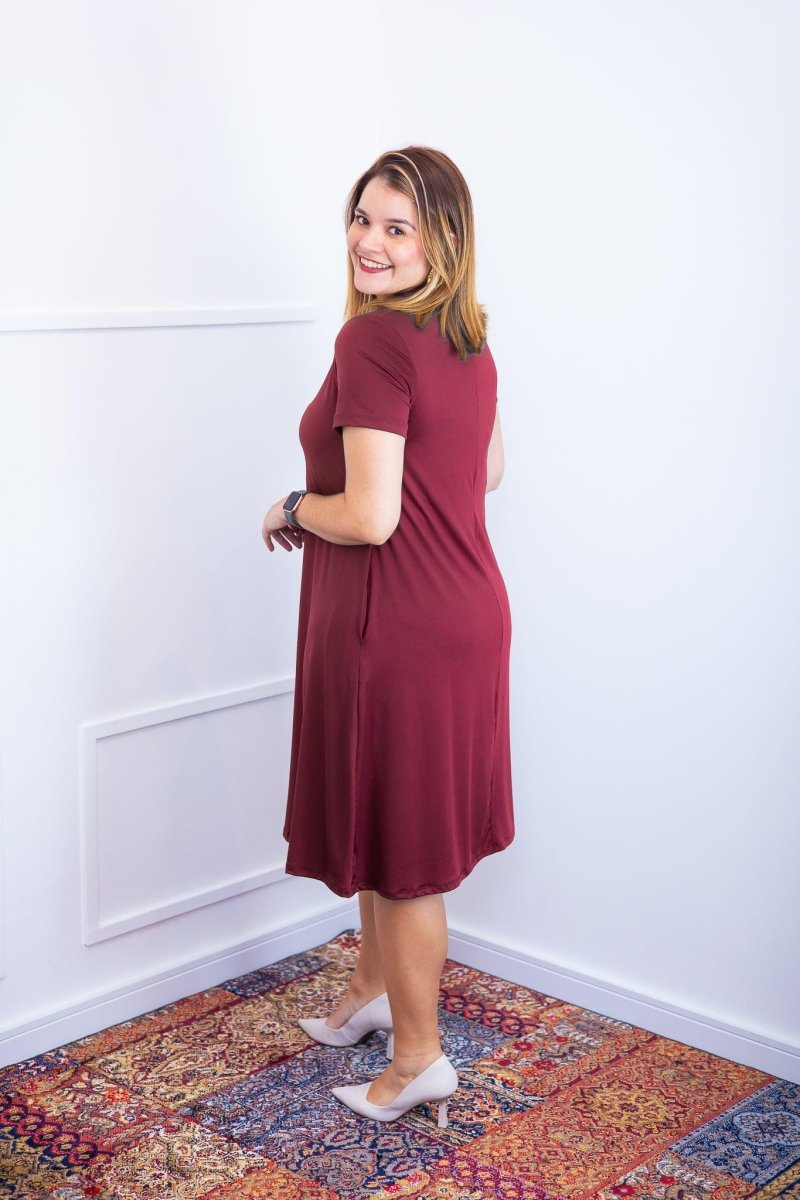 Vestido Sara - Malha Confort Midi com Manga