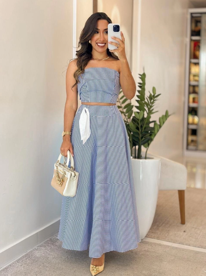 Conjunto de Saia Tricoline