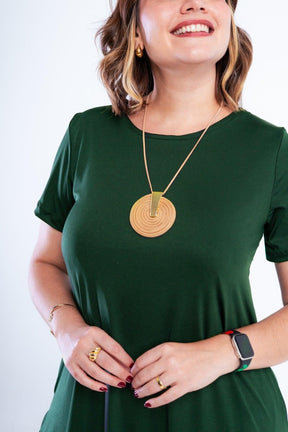 Vestido Sara - Malha Confort Midi com Manga