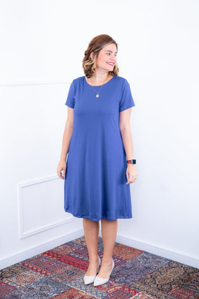 Vestido Sara - Malha Confort Midi com Manga