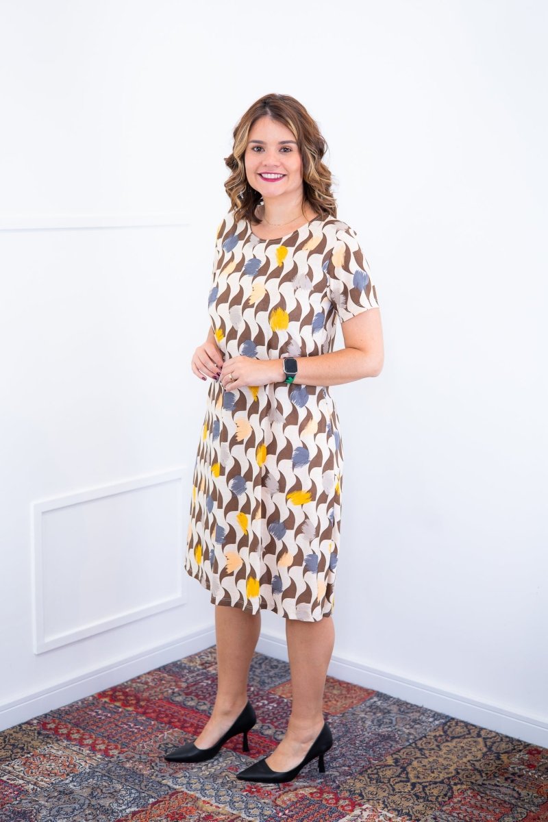 Vestido Sara - Malha Confort Midi com Manga