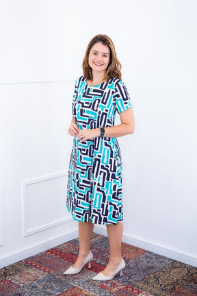 Vestido Sara - Malha Confort Midi com Manga