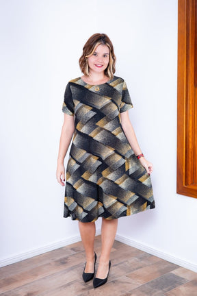 Vestido Sara - Malha Confort Midi com Manga