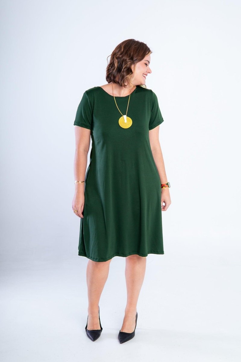 Vestido Sara - Malha Confort Midi com Manga