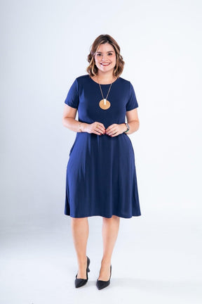 Vestido Sara - Malha Confort Midi com Manga