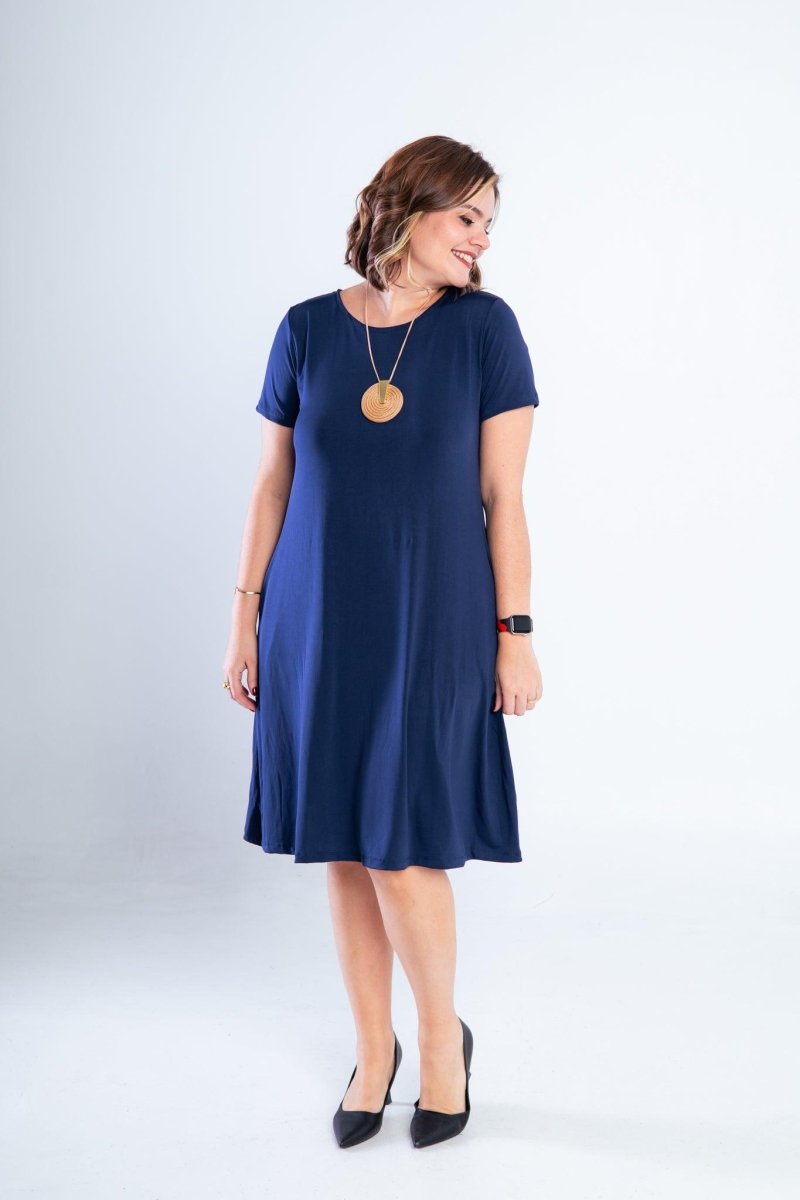 Vestido Sara - Malha Confort Midi com Manga