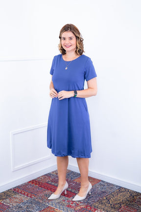 Vestido Sara - Malha Confort Midi com Manga