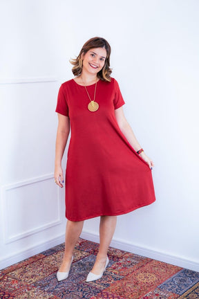 Vestido Sara - Malha Confort Midi com Manga
