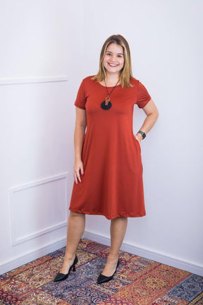 Vestido Sara - Malha Confort Midi com Manga