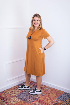 Vestido Sara - Malha Confort Midi com Manga