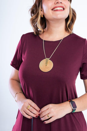 Vestido Sara - Malha Confort Midi com Manga