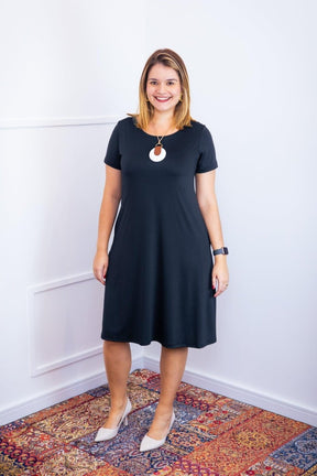 Vestido Sara - Malha Confort Midi com Manga