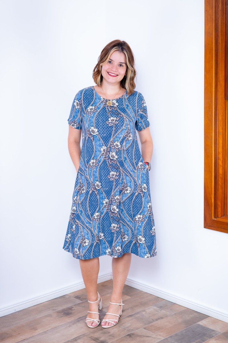 Vestido Sara - Malha Confort Midi com Manga