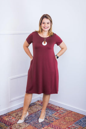 Vestido Sara - Malha Confort Midi com Manga