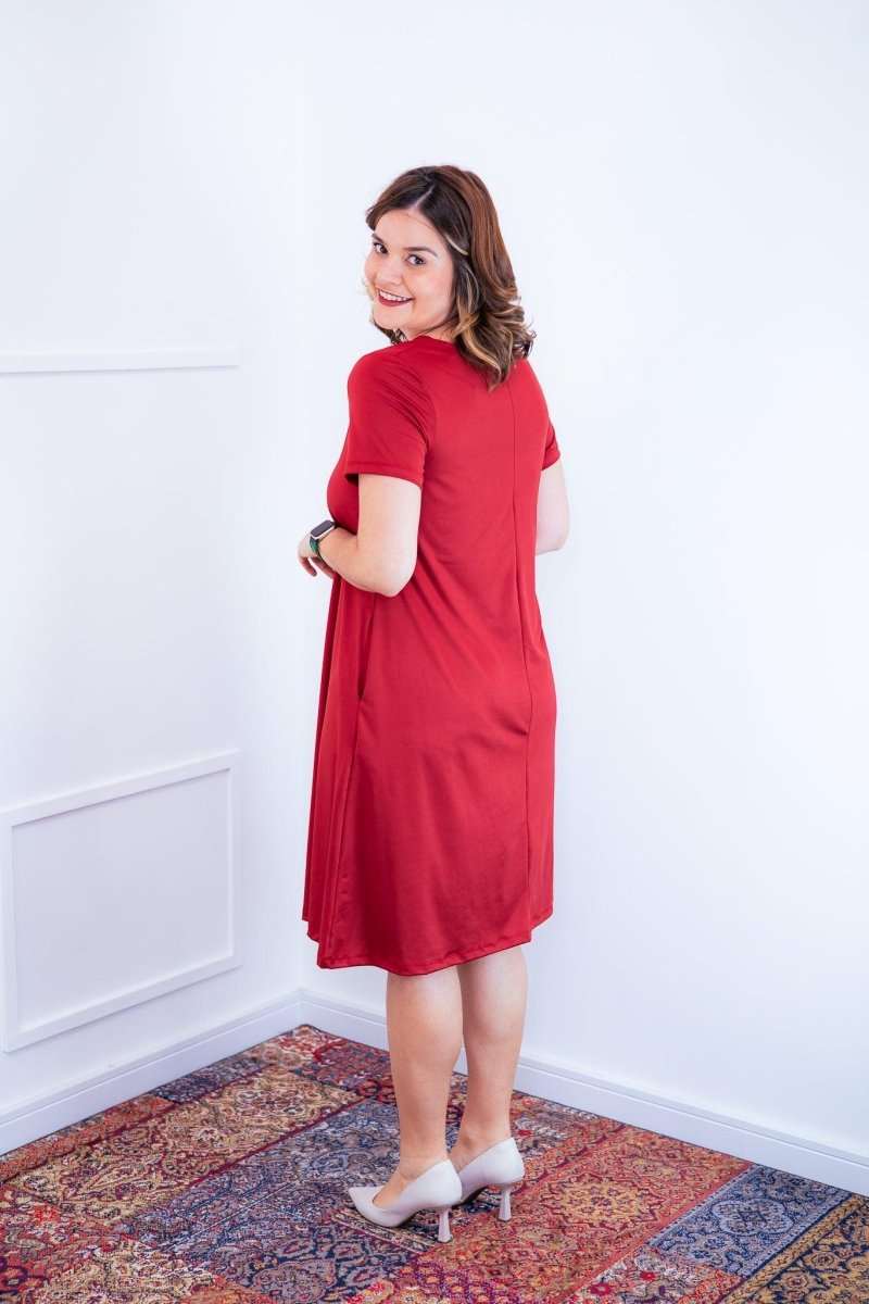 Vestido Sara - Malha Confort Midi com Manga