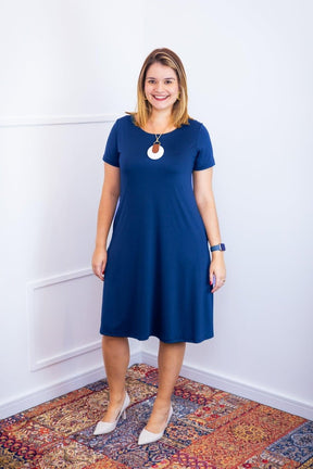 Vestido Sara - Malha Confort Midi com Manga