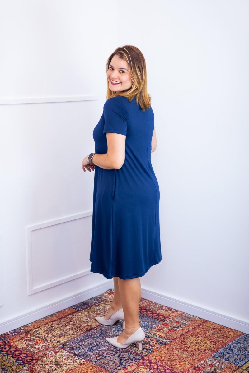 Vestido Sara - Malha Confort Midi com Manga